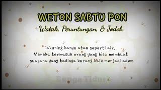 WETON SABTU PON - Watak Peruntungan & Jodoh