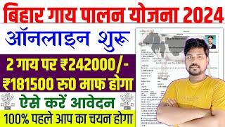 बिहार गाय पालन योजना ऑनलाइन शुरू 2024  Bihar Gavya Palan Yojana Online Form 2024  Bihar Dairy Farm