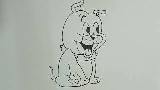 How to draw Tyke Bulldog from tom & jerry