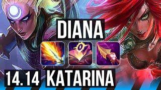 DIANA vs KATARINA MID  15 solo kills 1910 Legendary 700+ games  EUNE Diamond  14.14