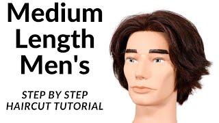 Mens Medium Length Layered Step by Step Haircut Tutorial - TheSalonGuy