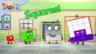  Squares Adventure  Learn Shapes & Learn to Count  Numberblocks 