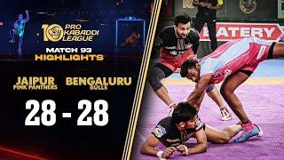 Jaipur Pink Panthers and Bengaluru Bulls Engage in Thrilling Tie  PKL 10 Highlights Match #93