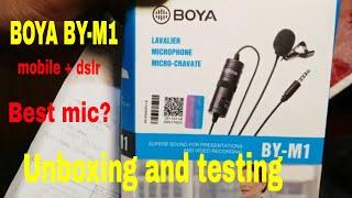 Unboxing and testing audio  Boya BY M1 mic   best mic for youtube videos