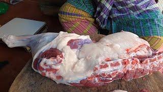Amazing Original Mutton Full Leg Cutting Video  Goat Meat Cutting Skills  Meat Cutting 