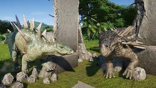 CHUNGKINGOSAURUSPOLACANTHUS BREAKOUT VS TYRANNOSAURUS REXSPINOSAURUS & I-REX JURASSIC WORLD