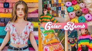 Color Bomb Lightroom Preset  How to Edit Popping Colors Lightroom Tutorial  Free DNG