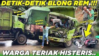 TERJADI DI DEPAN MATA  Detik Detik Truk Rem Blong Warga Panik Teriak Histeris di Sitinjau Lauik