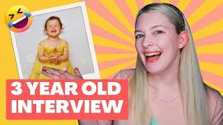 THREE YEAR OLD TODDLER INTERVIEW  Unscripted Questions Answered by my ToddlerToddler Communication