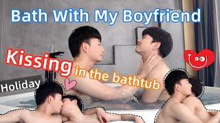 Bath With My Boyfriend On Holiday Morning  Kissing In The BathtubGay Couple Lucas&Kibo