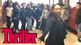 Teacher teaches students to dance Thriller - Michael Jackson