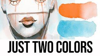 Painting with just TWO COLORS - Limited Palettes #1 - collab with Tori Juicy Ink