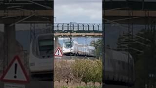 RENFE AVE S102 passing Villena AVE at 275kph #trains #renfe #ave #highspeedtrain #railway #spain