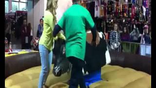 Blind Girl VS Mechanical Bull - who will win?