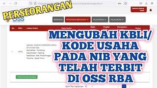 MERUBAH KBLIKODE USAHA PADA NIB YANG TELAH TERBIT DI OSS RBA #shorts