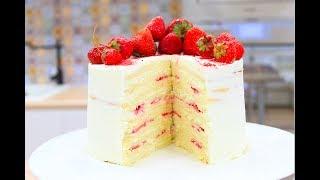 Торт Молочная Девочка  Бисквитный Торт с Клубникой  Sponge Cake Recipe