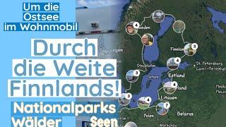 #157  Finnlands Nationalparks Übernachtungsmöglichkeiten für Wohnmonile. Und Sprungschanze Kuopio.