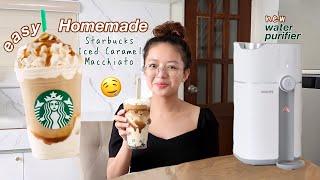 EASY HOMEMADE STARBUCKS ICED CARAMEL MACCHIATO + New Water Purifier  Philippines