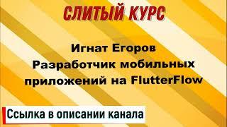 Слив курса. Игнат Егоров - Разработчик мобильных приложений на FlutterFlow