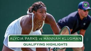 Can a 15 year old qualify?  Alycia Parks vs Hannah Klugman  Qualifying Highlights  Wimbledon 2024