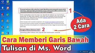 Cara Memberi Garis Bawah Tulisan di Word