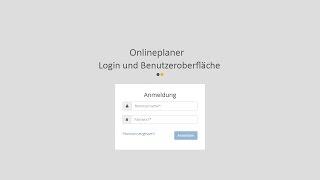 Onlineplaner Login und Benutzeroberfläche