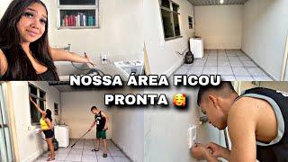 REPAGINADA PART 3 - ÁREA colocamos o piso PINTAMOS AS PAREDES ficou tudo lindo 