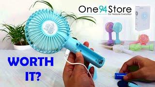 Mini Portable USB Hand Fan under ₹350Unboxing & Review  Test without battery  One94store