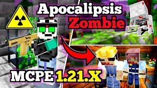  APOCALIPSIS ZOMBIE Para Minecraft PE 1.21.X + Nuevas Estructuras  Addon True Survival  Bedrock