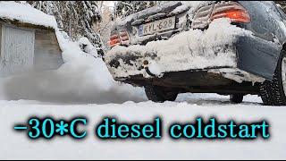 Starting DIESELS in cold Winter - compilation. Холодный запуск дизель в мороз -30*C. S4E58