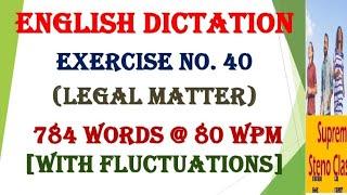 ExerciseNo. 40 #civilcourt #districtcourt #80wpm #civil #court #exam #dictation #legal #live