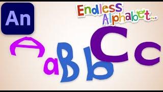 endless alphabet letter movements but theyre recreated in adobe animate read desc