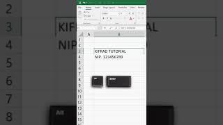 Trik Admin  Enter dalam 1 Cell di Excel #Shorts
