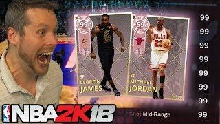 99 RATING on EVERYTHING MAXED OUT LEBRON & JORDAN NBA 2K18