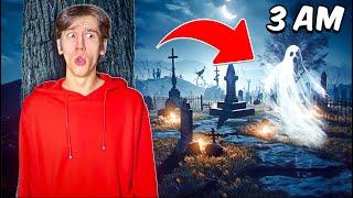 I Spent 24 Hours IN A HAUNTED CEMETERY Scary