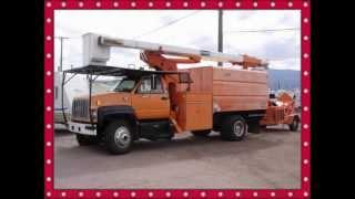 CN1320 1997 GMC 7500 Tree Trimming Boom Truck wChipper For Sale