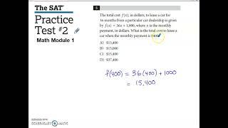 SAT Practice Test #2 Math Module 1 Problem #5