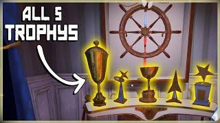 How To Get All 5 Trophies In The Mayors Mansion  Hello Neighbor 2 Cup Locations  Secret Room Key