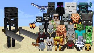 Ninja Wither Skeleton vs All Mobs in Minecraft - Minecraft Mob Battle