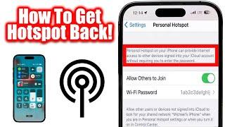 Fix - Personal Hotspot Disappeared iPhone - Tethering Missing Not Working