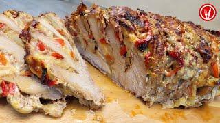 Lunch Idea - Roast Tender Loin with Onions Peppers Cheese Bacon and Potatoes RECIPE