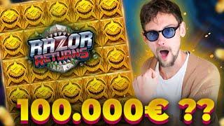 ABSOLUTELY INSANE BIG WIN ON RAZOR SHARK  HUGE BET - WITH CASINODADDY 