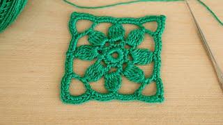 Вязание крючком ПРОСТОЙ КВАДРАТНЫЙ МОТИВ вязание для начинающих Crochet Square Motif