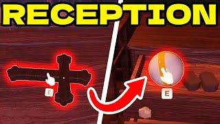A CRUCIFIX AND A LOT OF COOL ITEMS AT THE RECEPTION AT ROBLOX DOORS