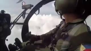 Philippine Air Force MD-520 Attack Helicopter Conducting an AirStrike Against Abu Sayyaf Group