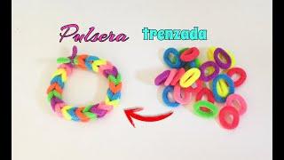 PULSERA TRENZADA con GOMAS DE CABELLO.