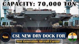 Cochin Shipyard Limited new dry dock to cater for Next Generation Aircraft Carrier 70000 tonnes