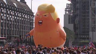 Trump Baby balloon takes flight  over Parliament Square in London