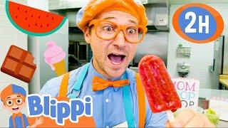 Blippi Visits Mom and Pop Popsicles  2 HOURS OF BLIPPI  Educational Videos for Kids  Blippi Toys