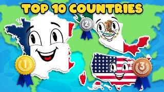 Discover The Top 10 Most Visited Countries in 2023  Geography Compilations For Kids  KLT GEO